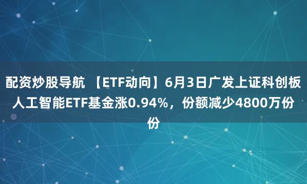 配资炒股导航 【ETF动向】6月3日广发上证科创板人工智能ETF基金涨0.94%，份额减少4800万份