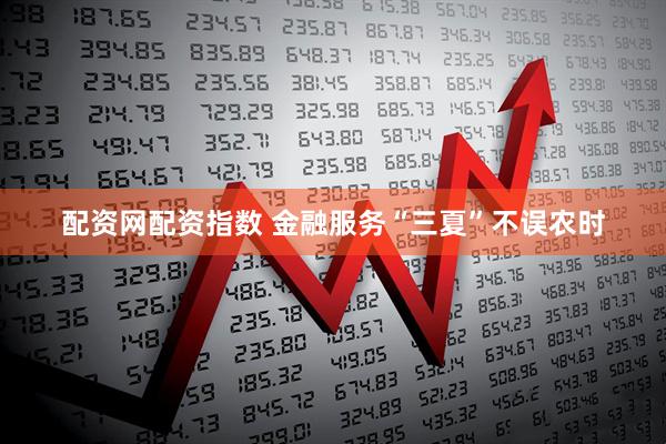 配资网配资指数 金融服务“三夏”不误农时